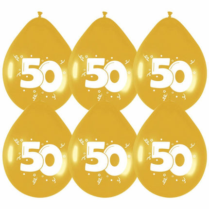 Ballons 50 Gold Party 30cm 6Stk