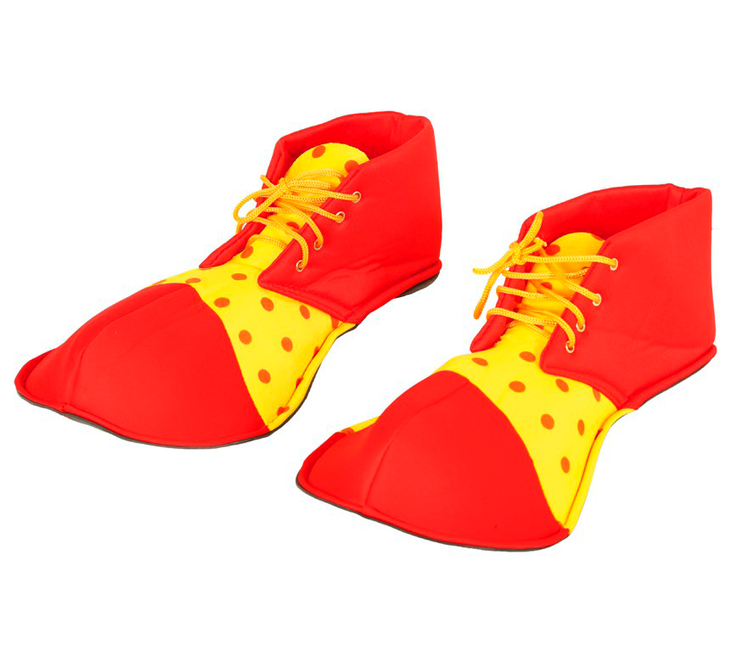 Clown Schuhe Rot Gelb 36cm