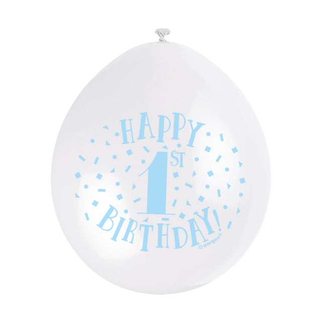 Luftballons 1 Jahr Happy Birthday Blau 28cm 10Stk