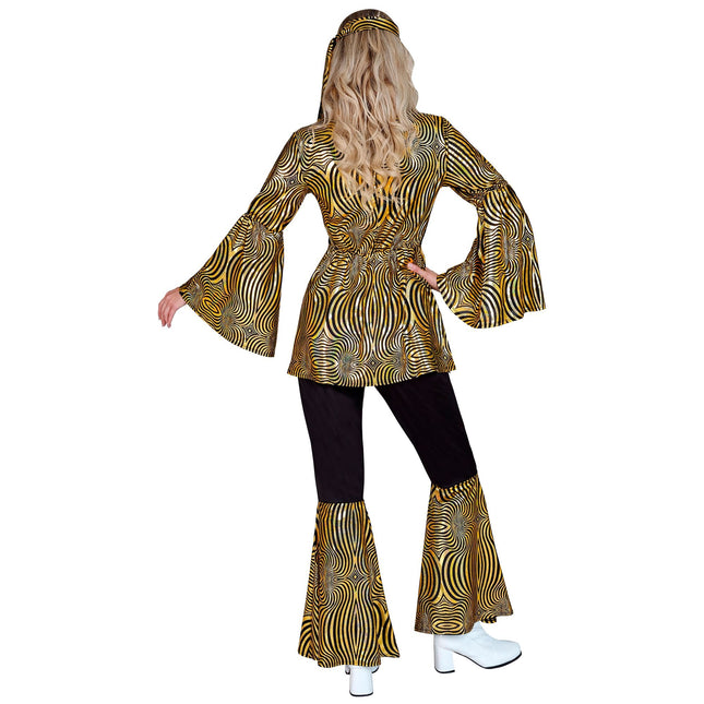 Hippie 60S Kostüm Gold Damen