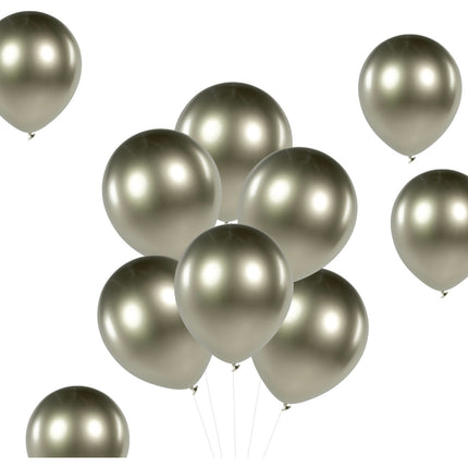 Champagner Gold Luftballons Chrom 33cm 10Stück