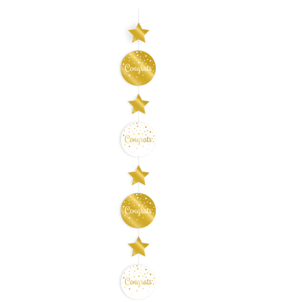 Gold Weiß Hängende Dekoration Gratulationen 17cm