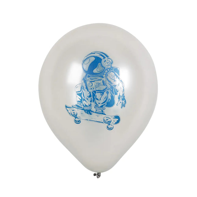 Weltraum Party Ballons Doppelseitig 25cm 6Stk.