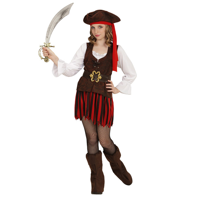 Piratenkleid Braun Rot Mädchen