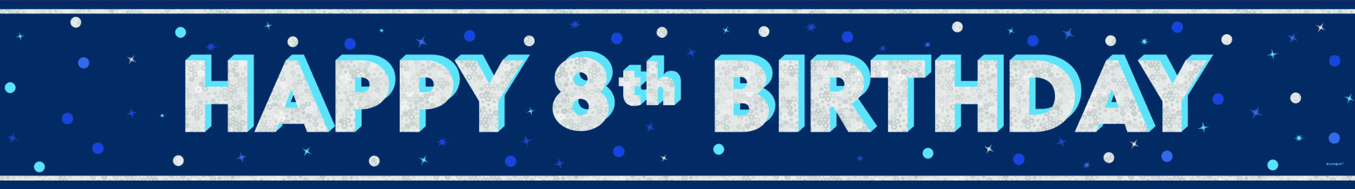 Happy Birthday Banner Blau 8 Jahre 2.74m