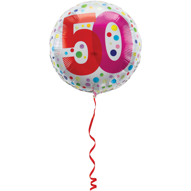 Helium Ballon 50 Jahre Dots 45cm leer