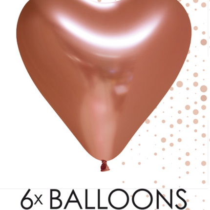 Herz Ballons Kupfer 30cm 6Stk