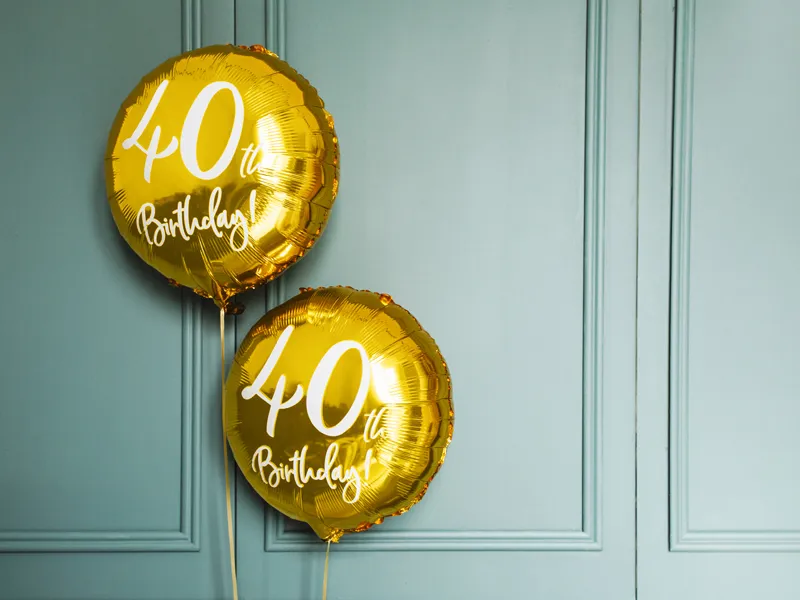 Helium Ballon 40Th Geburtstag Gold Leer 45cm