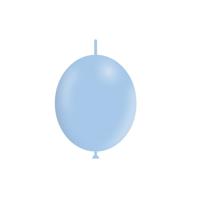 Blaue Knopfballons Pastell 30cm 50 Stk.