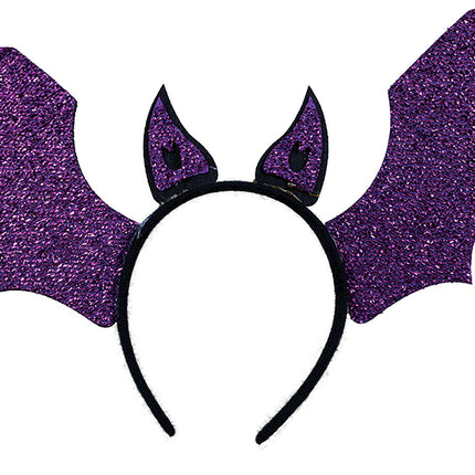 Lila Halloween Haarband Fledermaus