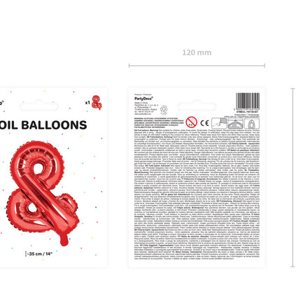 Folienballon Letter & Red Empty 35cm