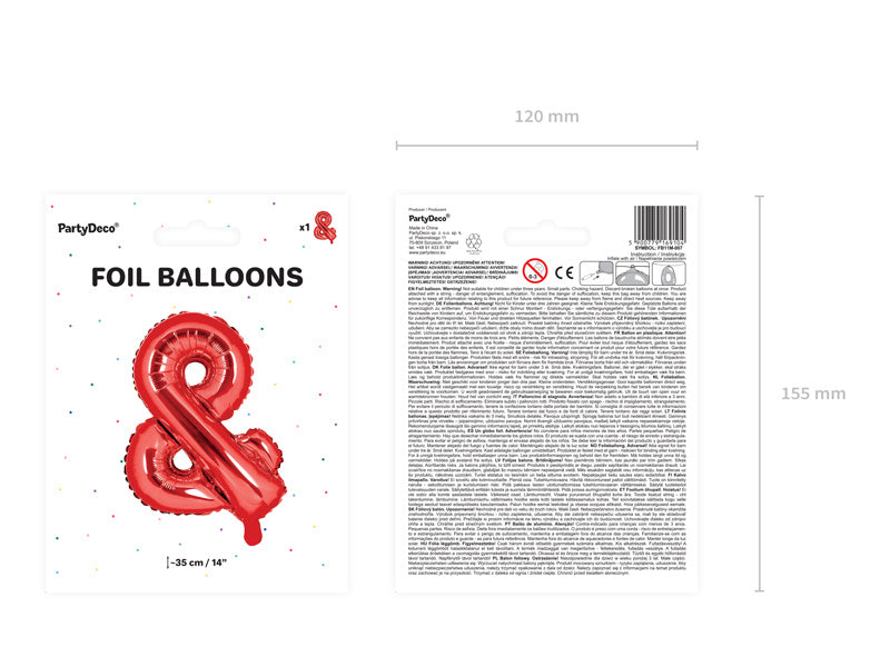 Folienballon Letter & Red Empty 35cm