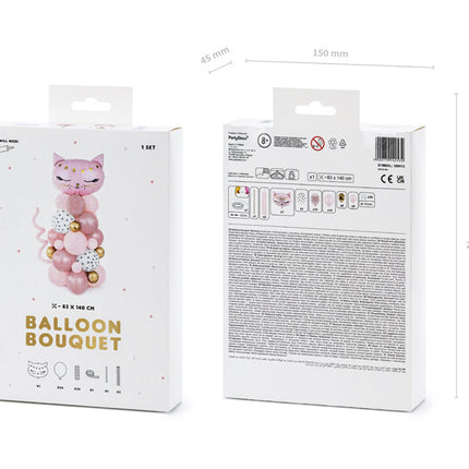 Ballon-Säule Katze Rosa 1,4m