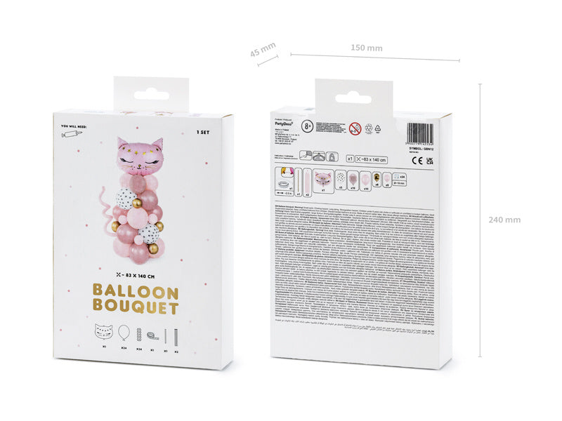 Ballon-Säule Katze Rosa 1,4m