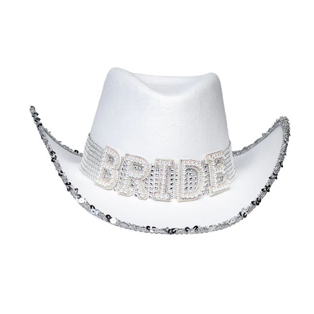 Hochzeit Cowboyhut Braut Glitzer