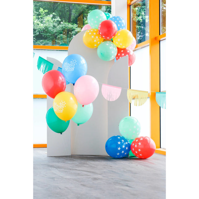 Ballons Star Coloured 33cm 6pcs