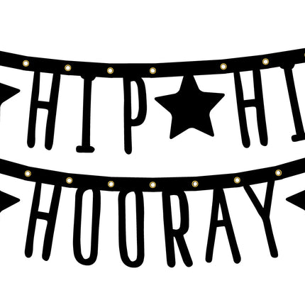 Buchstabengirlande Hip Hip Hooray 1,5m