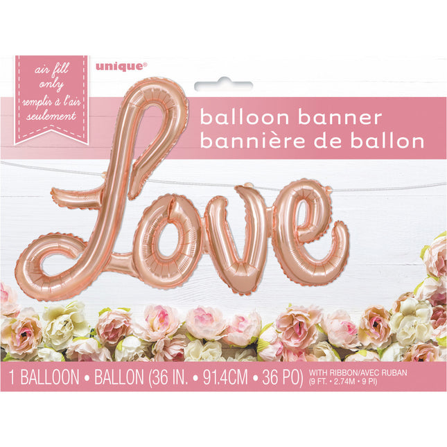 Folienballon Love Rose Gold Empty 2.74m