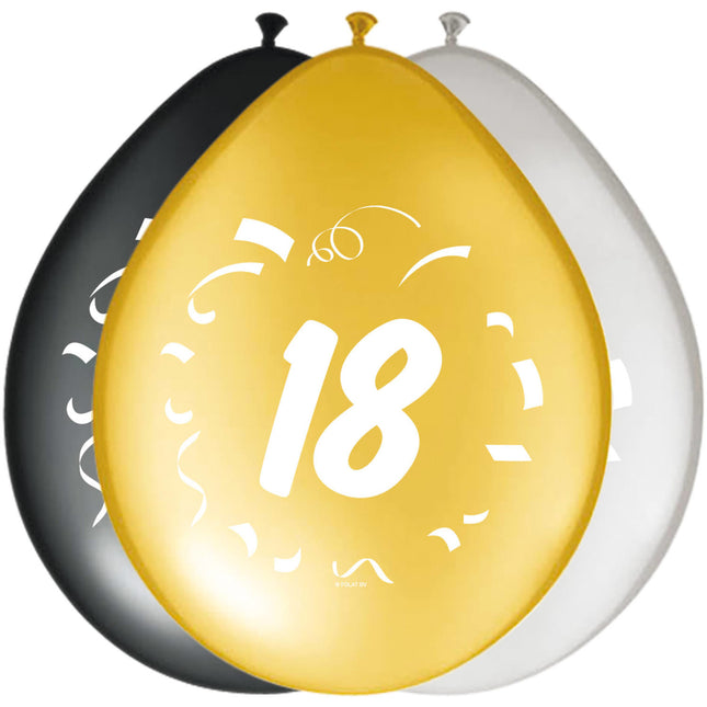 Luftballons 18 Jahre Happy Birthday 30cm 8Stück