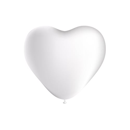 Weiße Herzen Ballons 25cm 6Stück