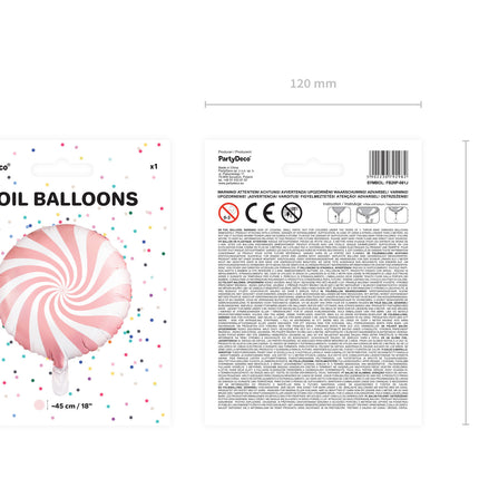 Heliumballon Light Pink Swirl 45cm Leer