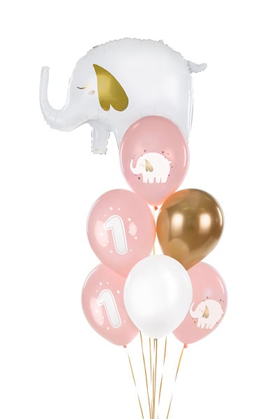 Ballons 1 Jahr Mix Rosa 30cm 6Stk