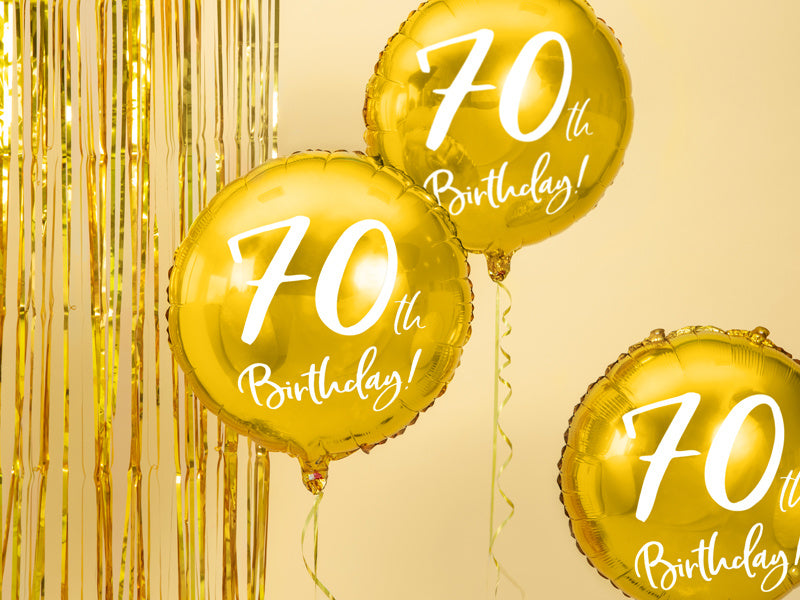 Helium Ballon 70Th Geburtstag Gold Leer 45cm