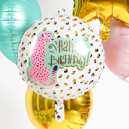 Heliumballon Happy Birthday Panther Leer 45cm