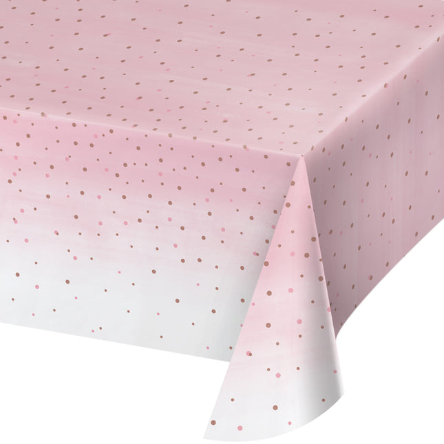 Rosa Tischtuch Dots Plastik 2.59m