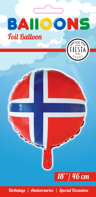 Heliumballon Flagge Norwegen 45cm leer