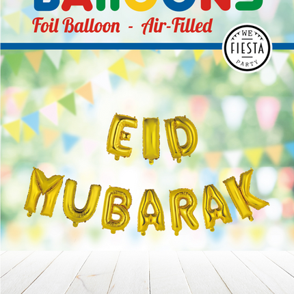 Ballons Brief Eid Mubarak Gold Leer 41cm