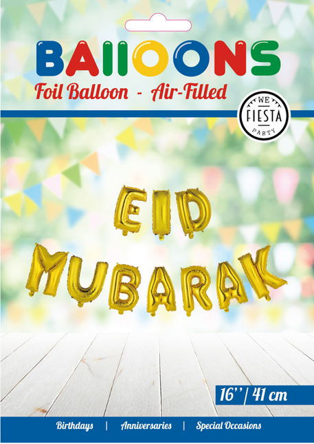 Ballons Brief Eid Mubarak Gold Leer 41cm