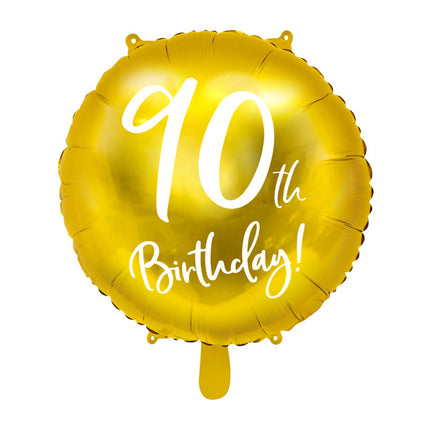 Helium Ballon 90Th Geburtstag Gold Leer 45cm