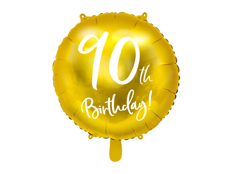 Helium Ballon 90Th Geburtstag Gold Leer 45cm