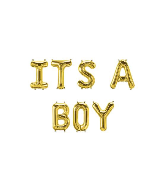 Gold Ballons Set Its A Boy 1.9m