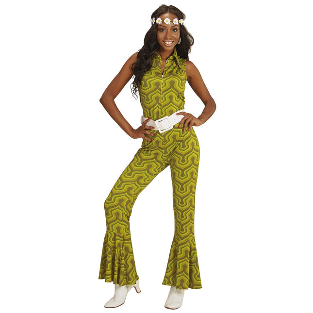 Disco 70S Jumpsuit Grün Damen