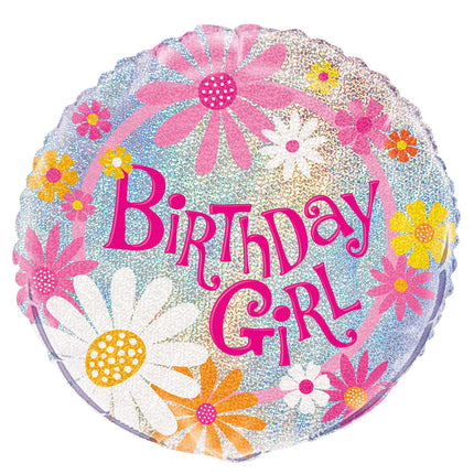 Helium Ballon Birthday Girl 45cm leer