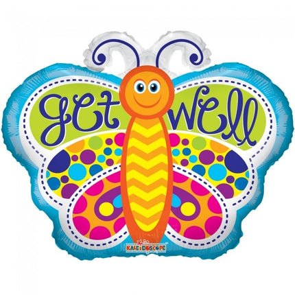 Helium Ballon Schmetterling Get Well 45cm leer