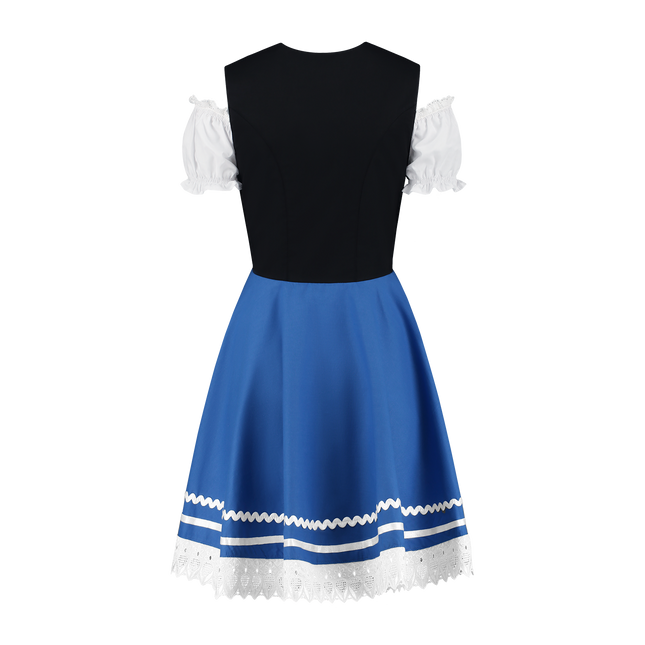 Oktoberfest Dirndl Kleid Oktoberfest Blau Weiß Damen 2 Stück