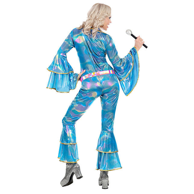 Disco 70S Jumpsuit Blau Damen