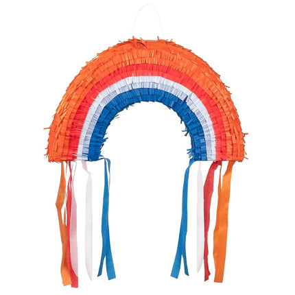 Regenbogen Pinata Orange Rot Weiß Blau 45cm