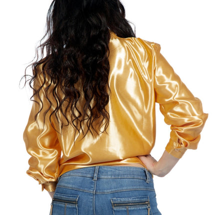 Disco Bluse Rüschen Gold