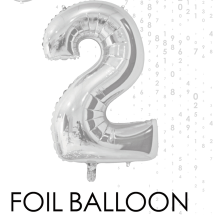 Folienballon Figur 2 Silber 66cm