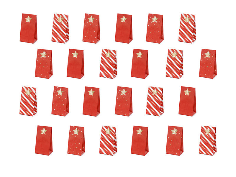 Adventskalender-Taschen Rot