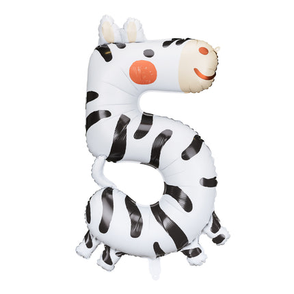 Heliumballon 5 Jahre Zebra Leer 81cm