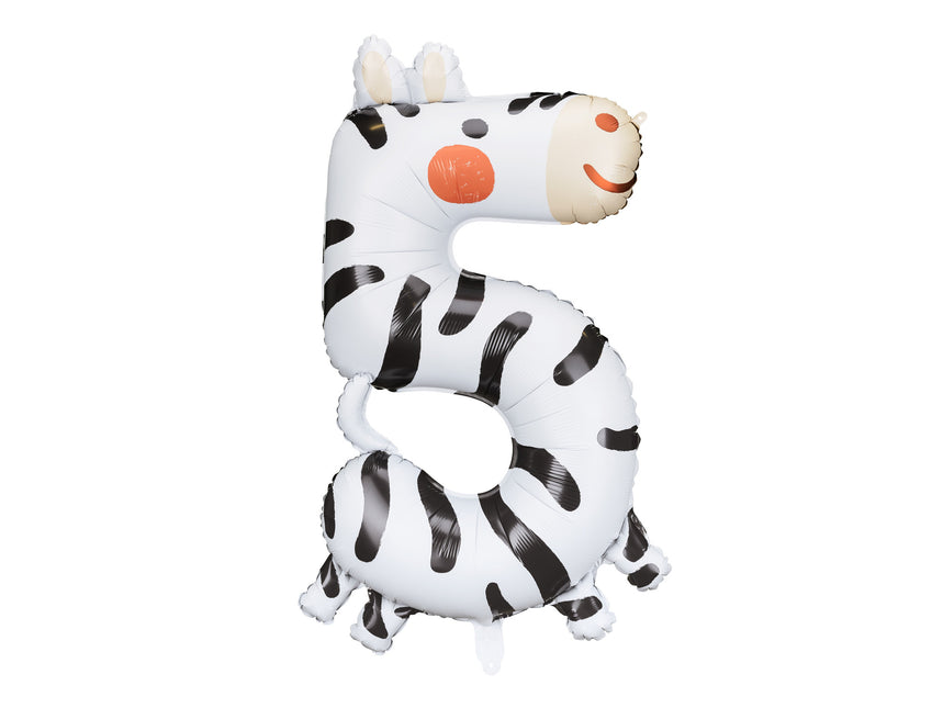 Heliumballon 5 Jahre Zebra Leer 81cm