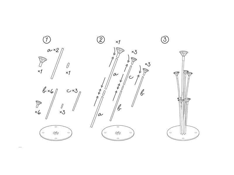 Weißer Ballonständer 72cm