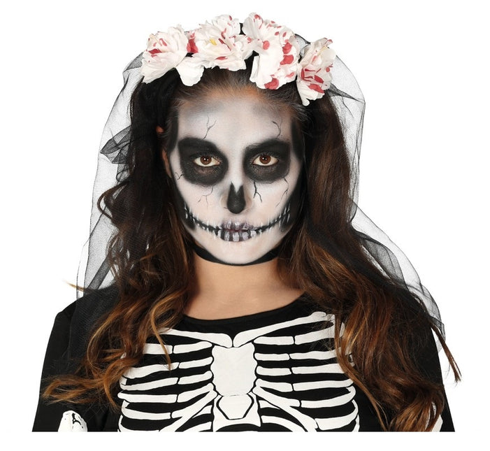 Halloween Blume Haarband Schleier