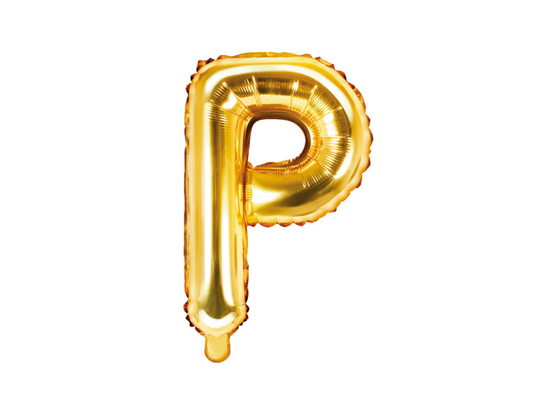 Folienballon Buchstabe P Gold Leer 35cm