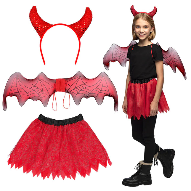 Halloween Accessoires Set Girl Devil 3 Stück